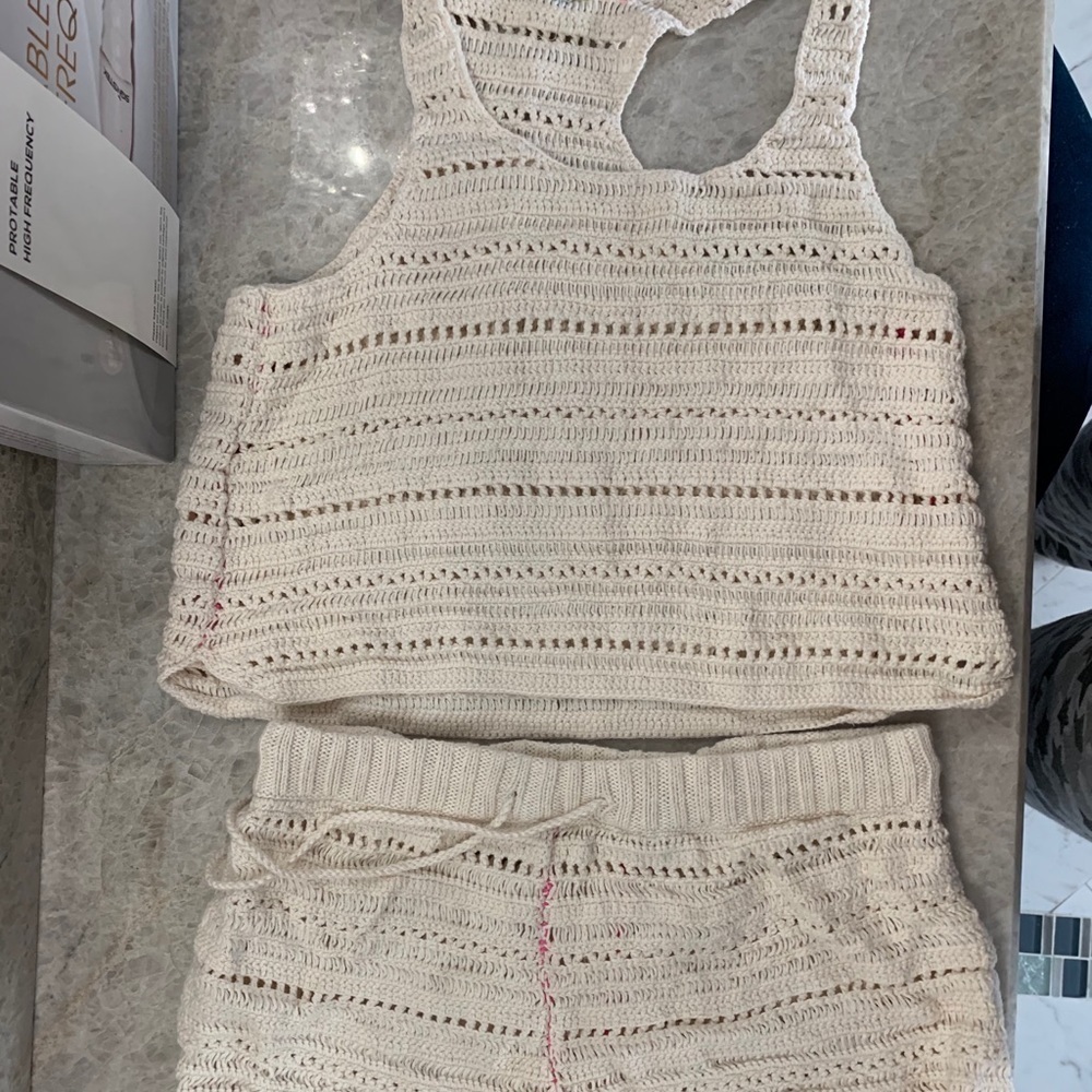 Surf Bazaar Crochet short and top set